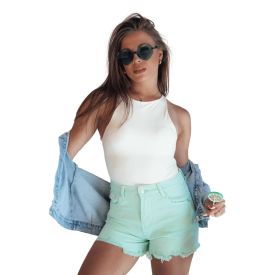 Moteriški mėtiniai džinsiniai šortai Sunylook Šortai moterims