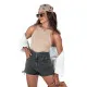 Moteriški juodi džinsiniai šortai Jeanlove SY0377