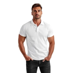Vyriški balti polo marškinėliai Casual