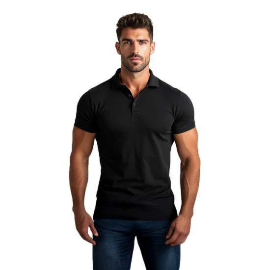 Vyriški juodi polo marškinėliai Casual JS/8T80/3