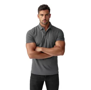 Vyriški tamsiai pilki polo marškinėliai Casual