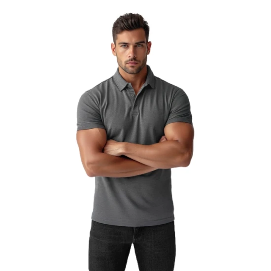 Vyriški tamsiai pilki polo marškinėliai Casual JS/8T80/5