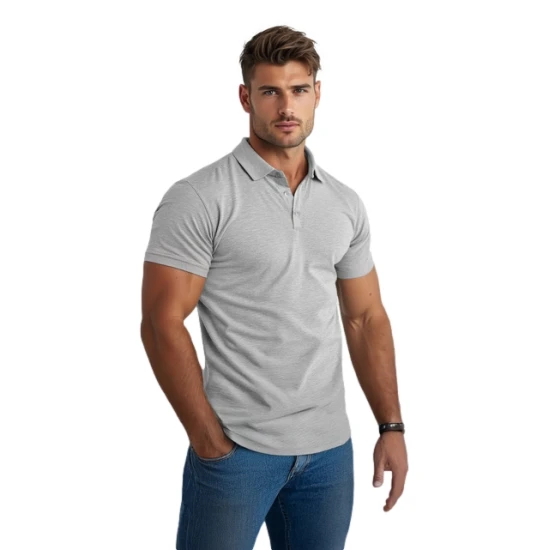 Vyriški šviesiai pilki polo marškinėliai Casual JS/8T80/2