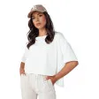 Moteriški oversize tipo balti marškinėliai Eling