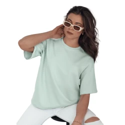 Moteriški mėtinės spalvos marškinėliai Silvi