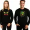 Juodos spalvos džemperių komplektas drugelis-geometrinis vilkas