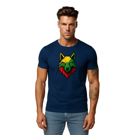 Vyriški tamsiai mėlyni marškinėliai Vilkas PK4021