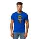 Vyriški mėlyni marškinėliai Kaukolė su kepure