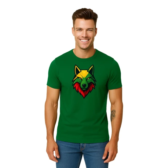 Vyriški tamsiai žali marškinėliai Vilkas PK4021