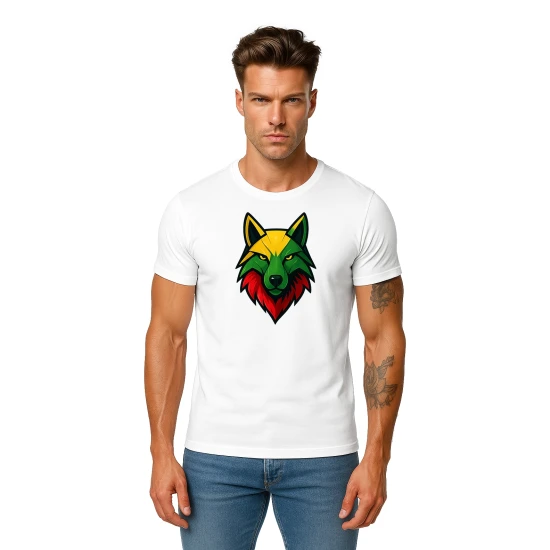 Vyriški balti marškinėliai Vilkas PK4021