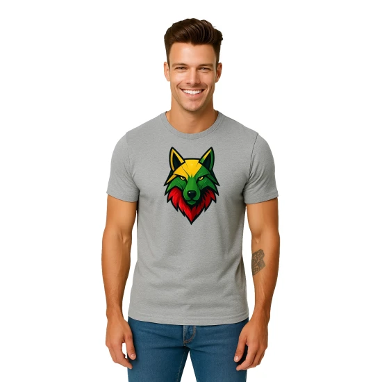 Vyriški šviesiai pilki marškinėliai Vilkas PK4021