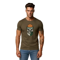 Vyriški chaki marškinėliai Kaukolė su kamuoliu