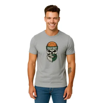 Jasnoszara koszulka męska Skull and Ball