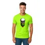 Miesten neonvihreä paita Skull and Beard (pääkallo ja parta)