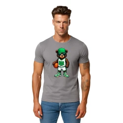 Vyriški pilki marškinėliai Meškinas be džemperio