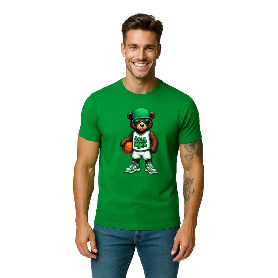 Vyriški žali marškinėliai Meškinas be džemperio PK4020