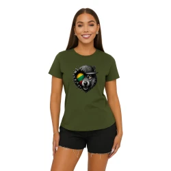 Moteriški chaki marškinėliai Vilkas pilkas