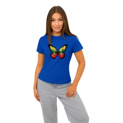 Moteriški mėlyni marškinėliai Drugelis
