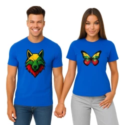Mėlynų marškinėlių komplektas Vilkas-drugelis