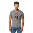 Vyriški pilki marškinėliai Kaukolė su kamuoliu