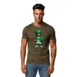 Vyriški chaki marškinėliai Meškinas su kamuoliu-džemperiu