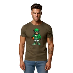 Vyriški chaki marškinėliai Meškinas su kamuoliu-džemperiu