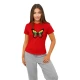 Moteriški raudoni marškinėliai Drugelis PK4025