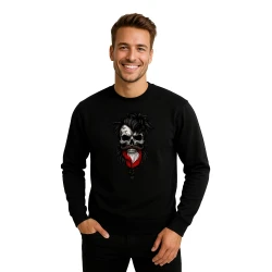 Vyriškas juodas džemperis Lenkija kaukolė