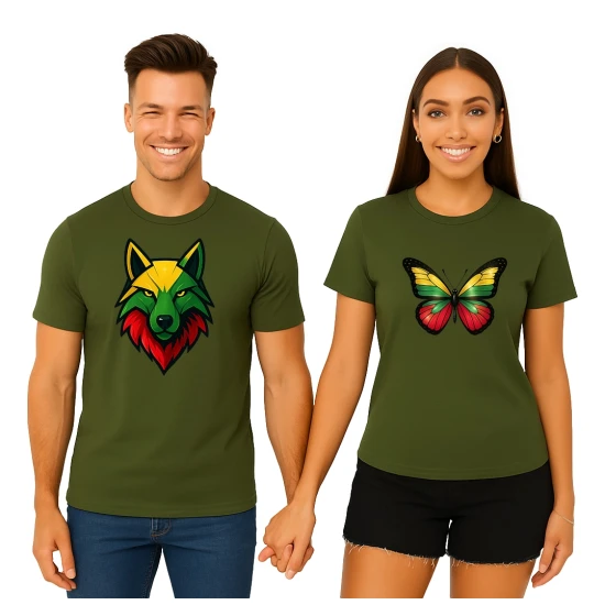 Chaki marškinėlių komplektas Vilkas-drugelis PK4026