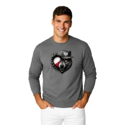 Vyriškas pilkas džemperis Lenkija vilkas