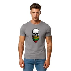 Vyriški pilki marškinėliai Kaukolė su barzda