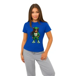 Moteriški mėlyni marškinėliai Meškutė