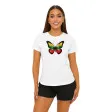 Naisten valkoinen T-paita Butterfly