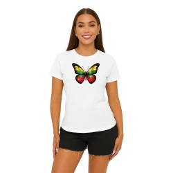 Moteriški balti marškinėliai Drugelis