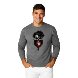 Vyriškas pilkas džemperis Lenkija kaukolė