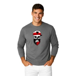 Vyriškas pilkas džemperis Poland skull cap