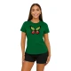 Moteriški tamsiai žali marškinėliai Drugelis PK4025