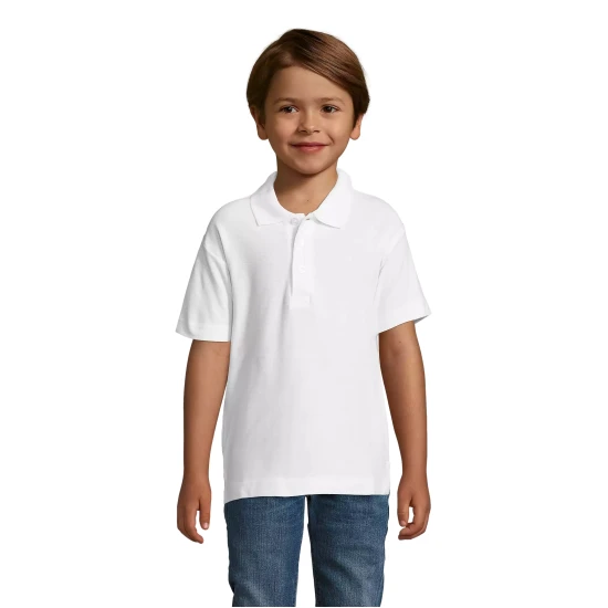 Vaikiški baltos spalvos polo marškinėliai Enjoy Marškinėliai