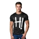 Vyriški juodos spalvos marškinėliai Hi Marškinėliai su užrašais
