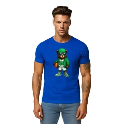 Vyriški mėlyni marškinėliai Meškinas su kamuoliu-džemperiu