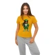 Moteriški ryškiai geltoni marškinėliai Meškutė