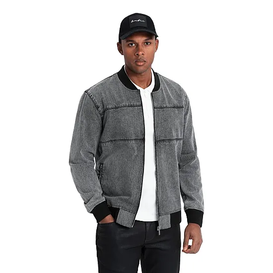 Vyriška bomber stiliaus pilka striukė Norvi V1 OM-JADJ-0163