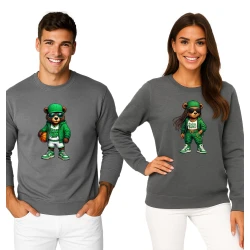 Pilkos spalvos džemperių komplektas meškinai