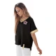 Moteriška oversize tipo juodi marškinėliai Shine