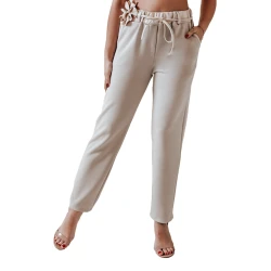 Moteriškos šviesiai rusvos kelnės Legis