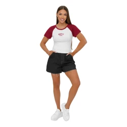 Moteriški balti/raudoni marškinėliai Seattle USA