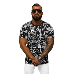 Vyriški juodos spalvos marškinėliai Line