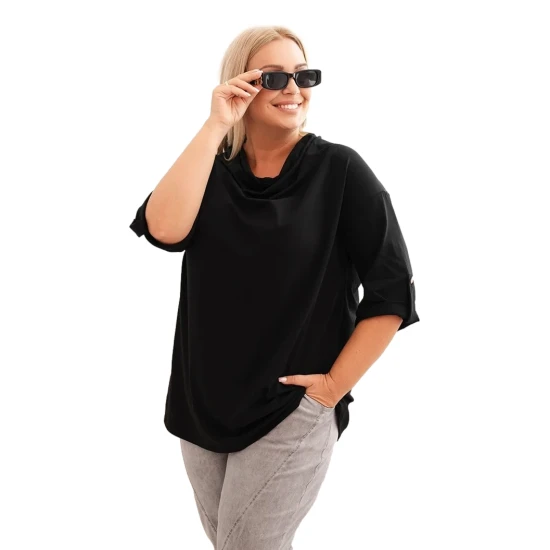 Moteriška juoda palaidinė Tera PLIUS dydis moterims