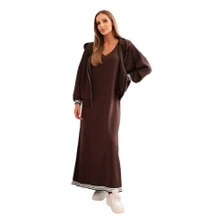 Moteriškas rudas laisvalaikio komplektas Donan