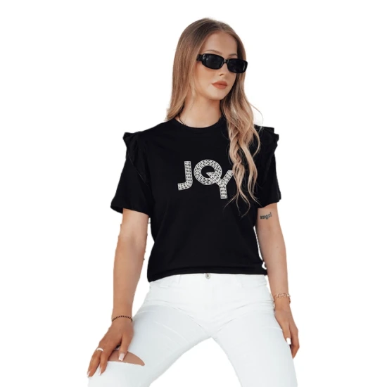 Moteriški juodi marškinėliai Joy Marškinėliai su užrašais